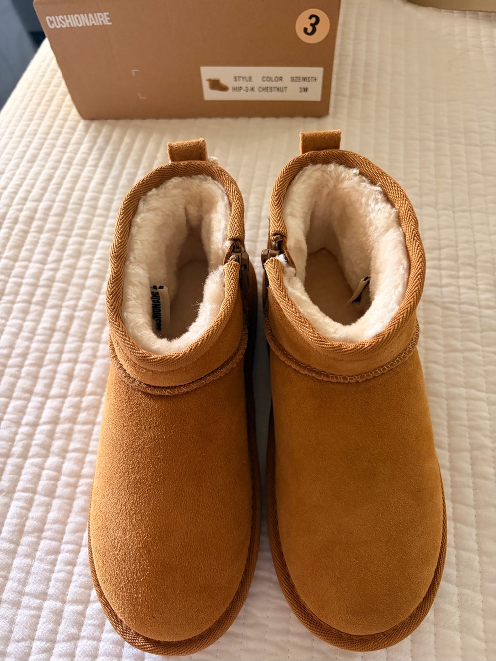 Children's Cozy Side-Zip Ankle Boots in Tan